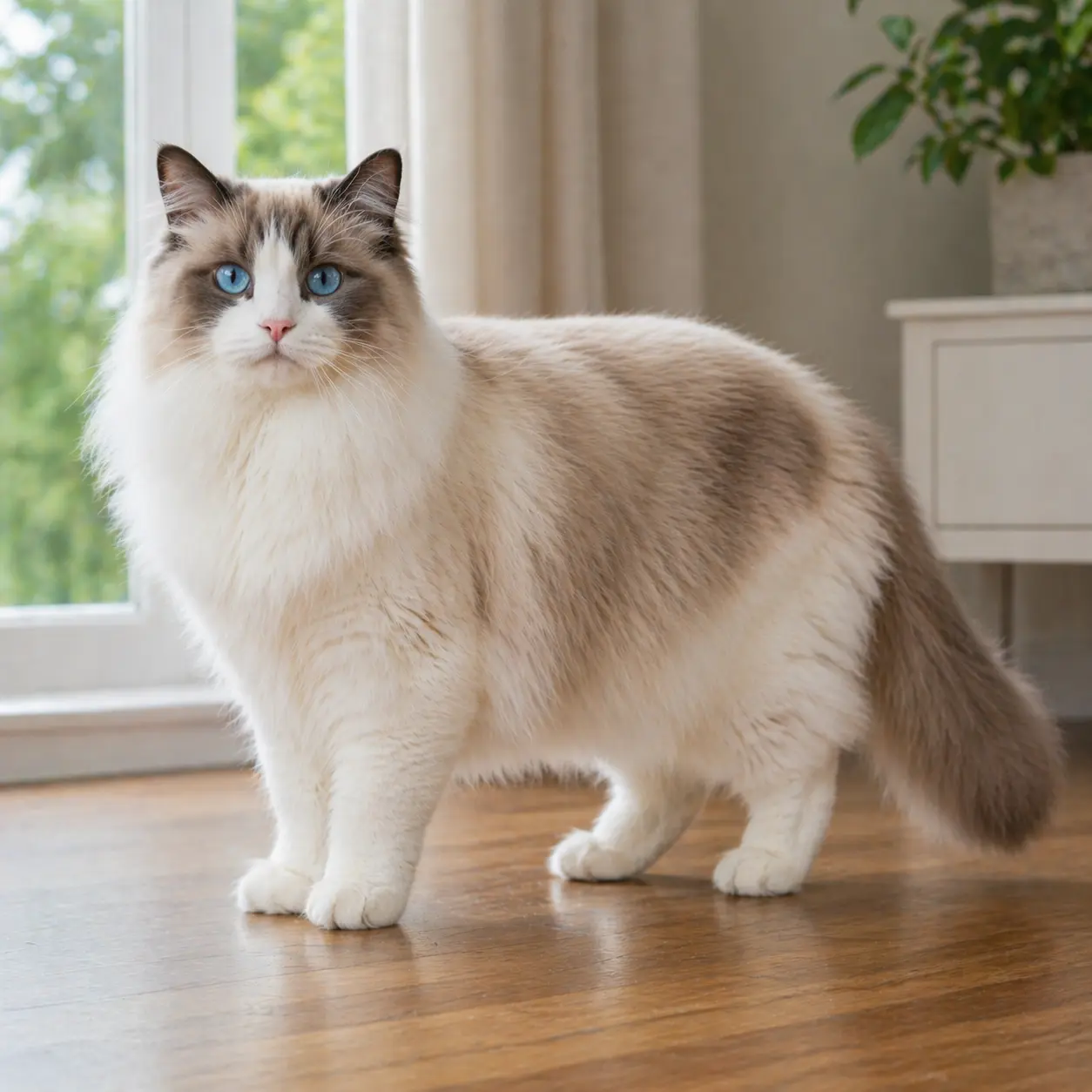 Ragdoll cat with color-point coat pattern and deep blue eyes