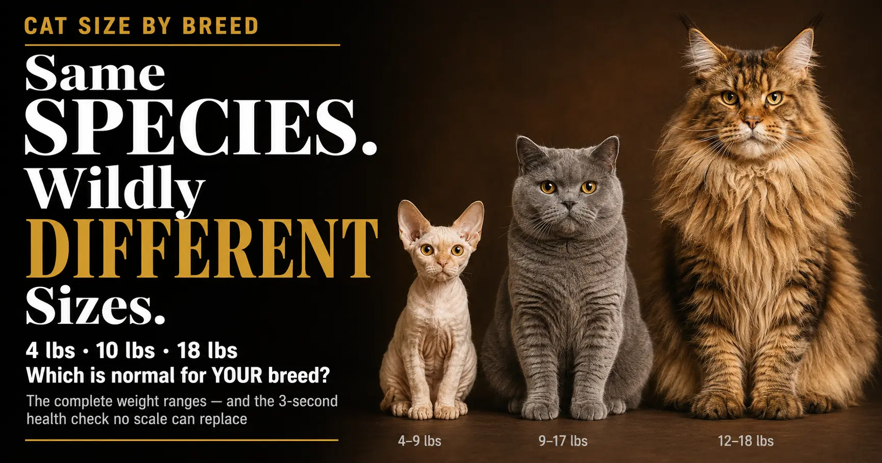 Cat breed and their size and weight