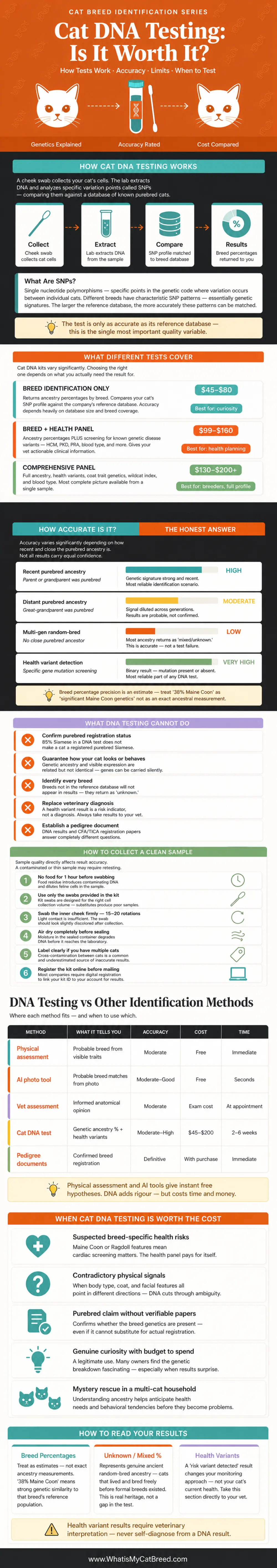 Cat DNA testing to identify breed - an Infographic
