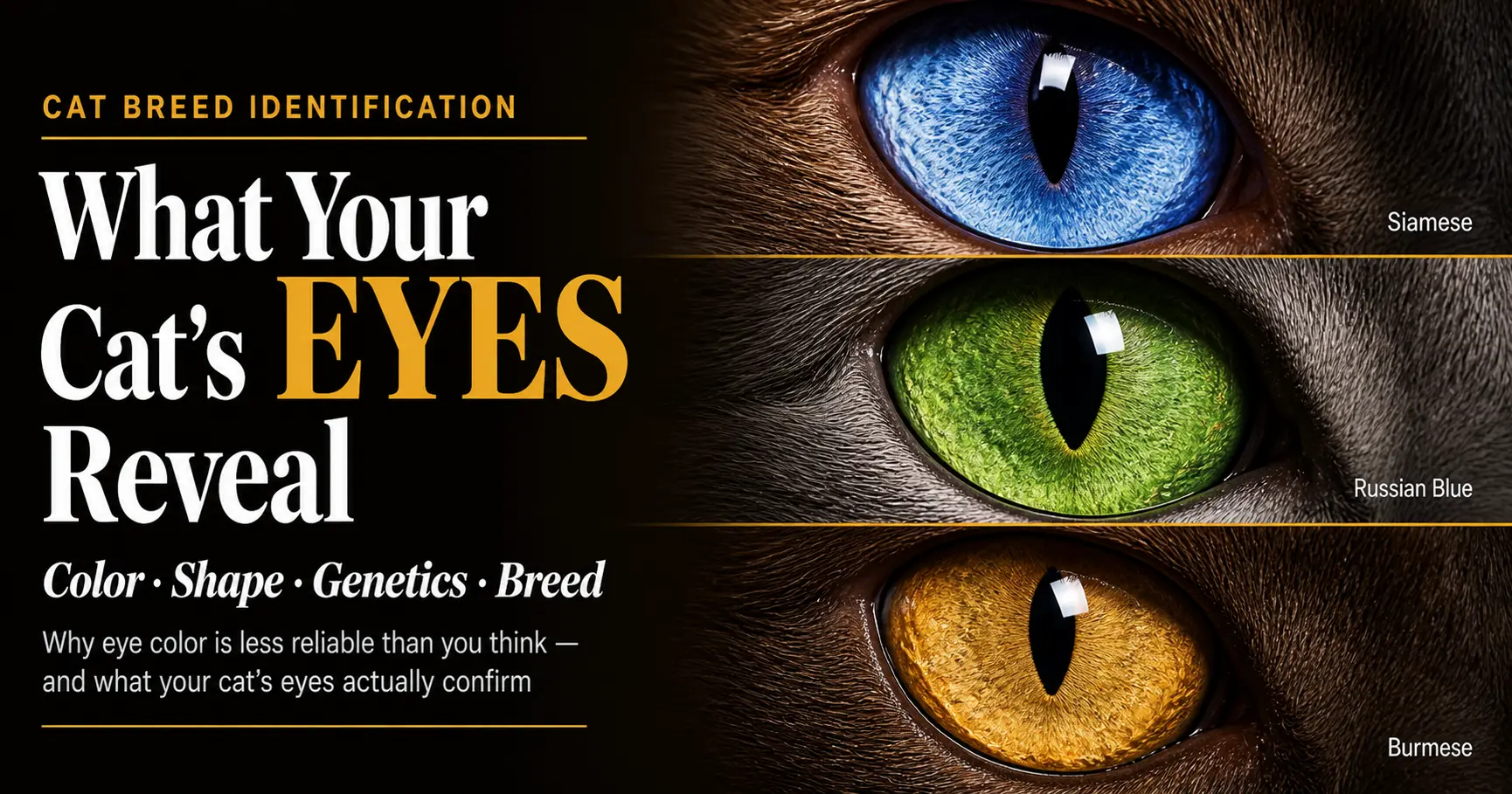 Cat eye color and shape and what they reveal about breed and genetics