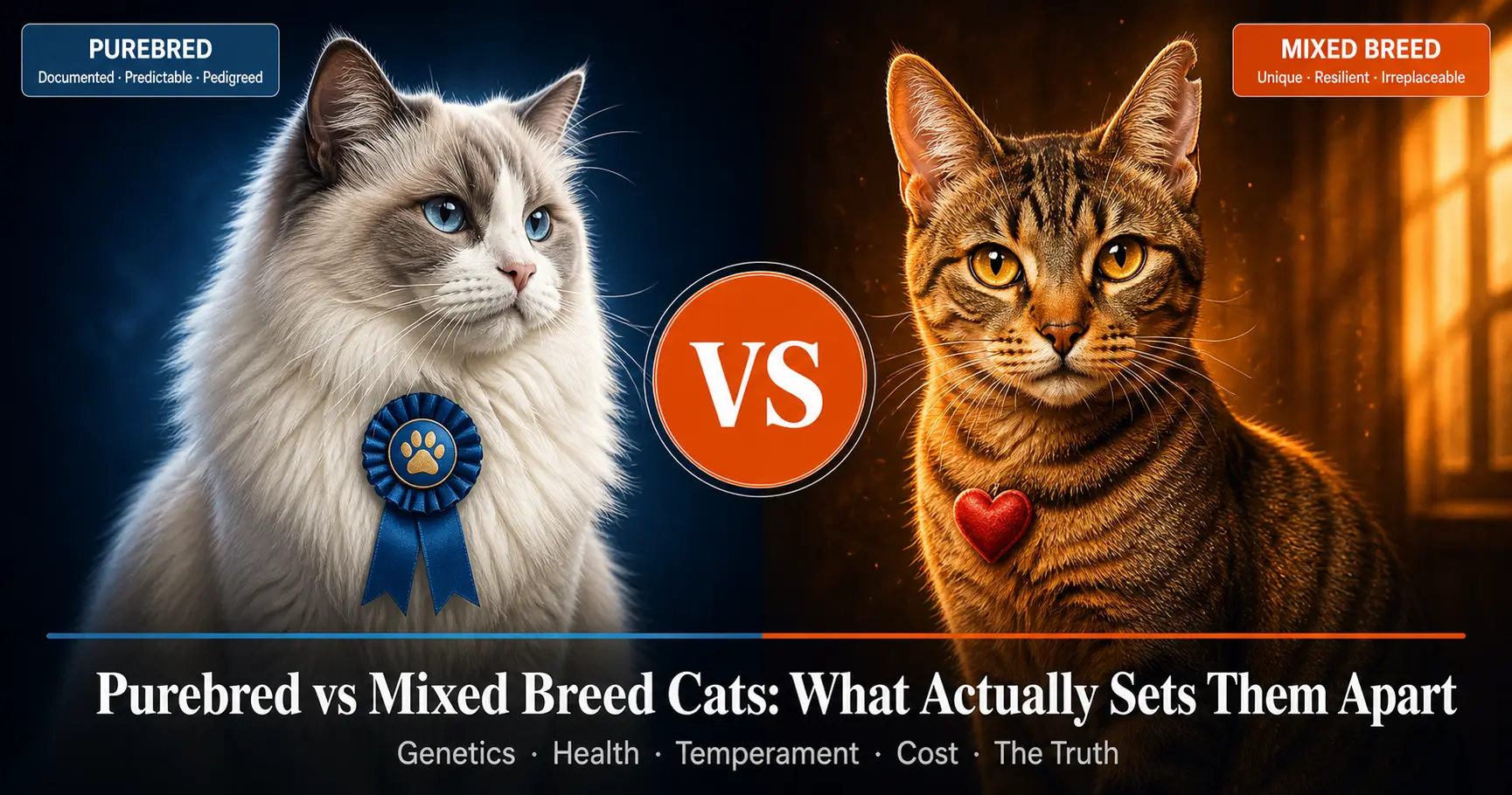 Purebred vs Mixed Breed Cats - What Sets Them Apart - Featured Image
